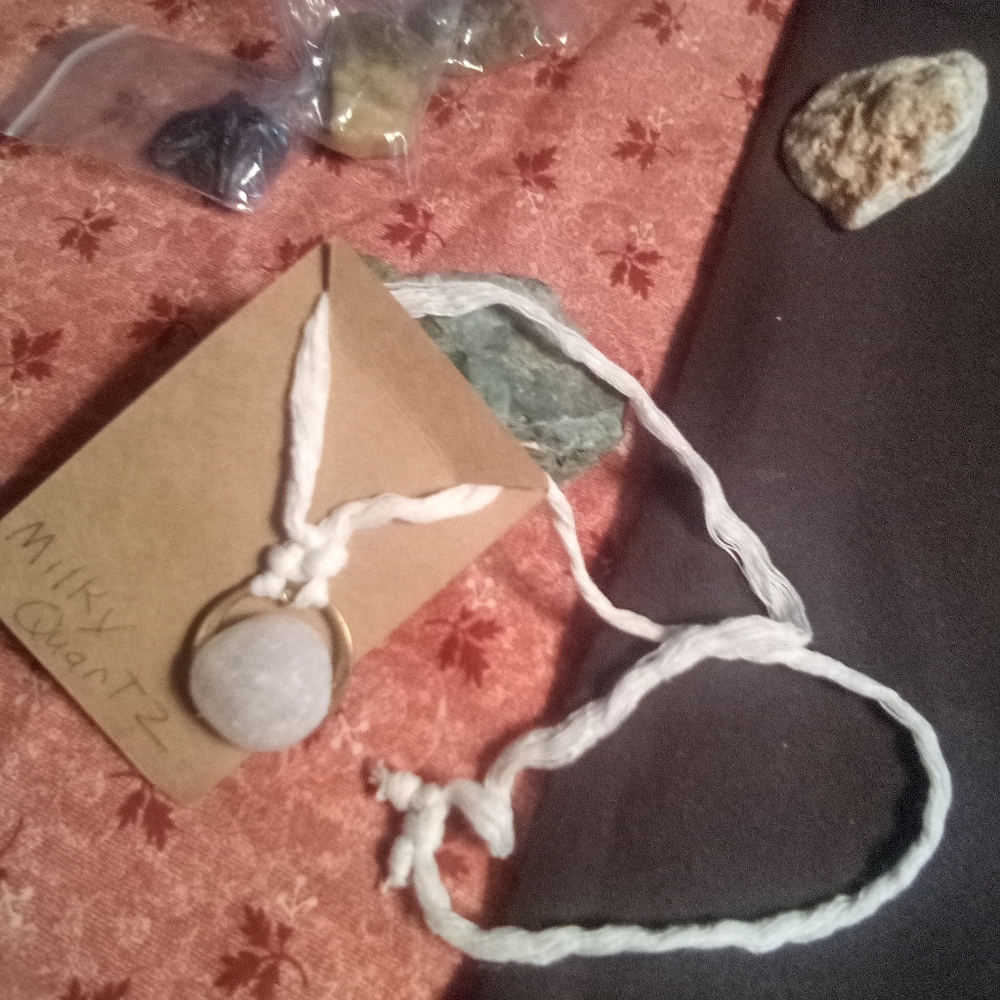 Gulf Of Mexico Treasures Handmade Necklace  Healing Natural Milky Quartz NWT